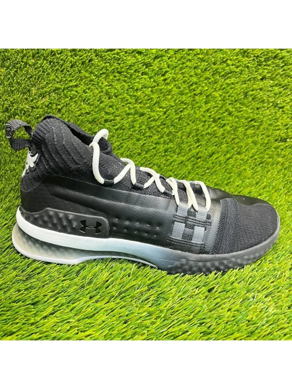 Under Armour Project Rock 1 Mens Size 9 Black White Basketball Shoes Sneakers
